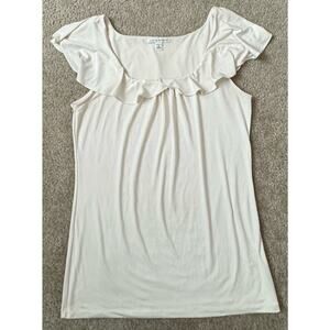 Banana Republic Cream Ruffle Blouse
